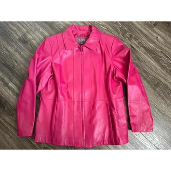 Wilsons Leather Pink Plus Size 3/4 length Jacket Zipper Closure 1X - Picture 1 of 7